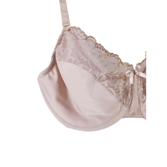 Glamorise Womens Tan Lace Underwire Full Figure Bra Size 40F - Picture 4 of 6